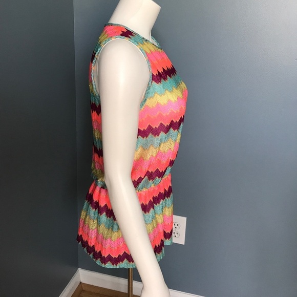 ASOS gorgeous neon tank coral, plum, aqua & yellow - Picture 3 of 6